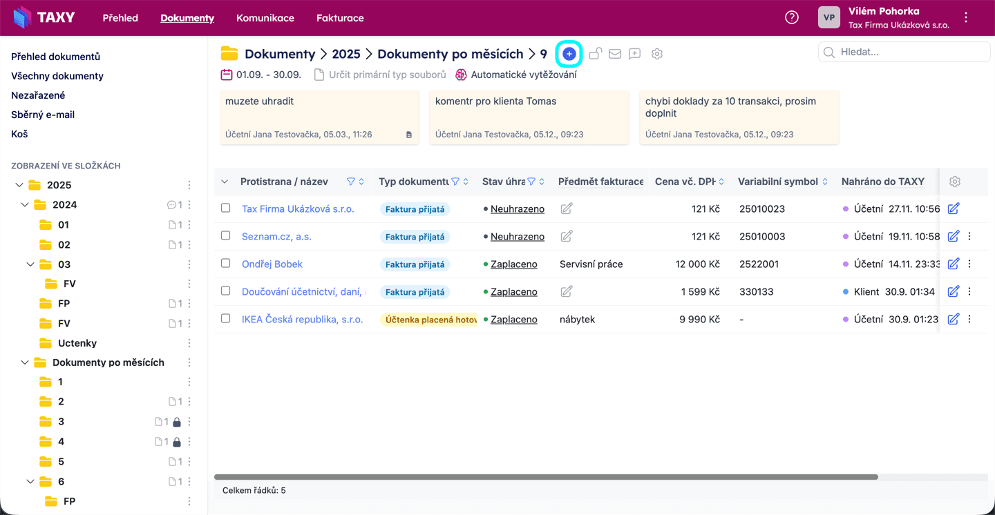 Nahrání nového dokumentu na webu