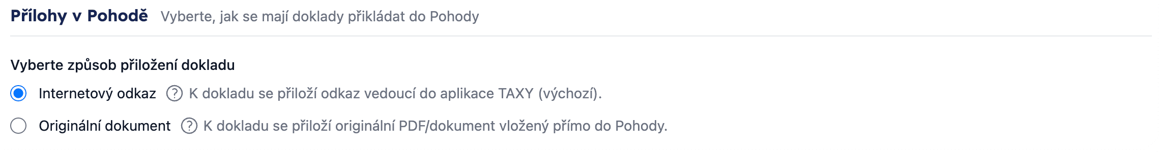 Přílohy v Pohodě